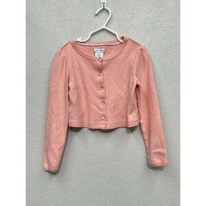 Tahari Pink Cropped Cardigan Size 5 Girls Church Formal Holiday Dressy
